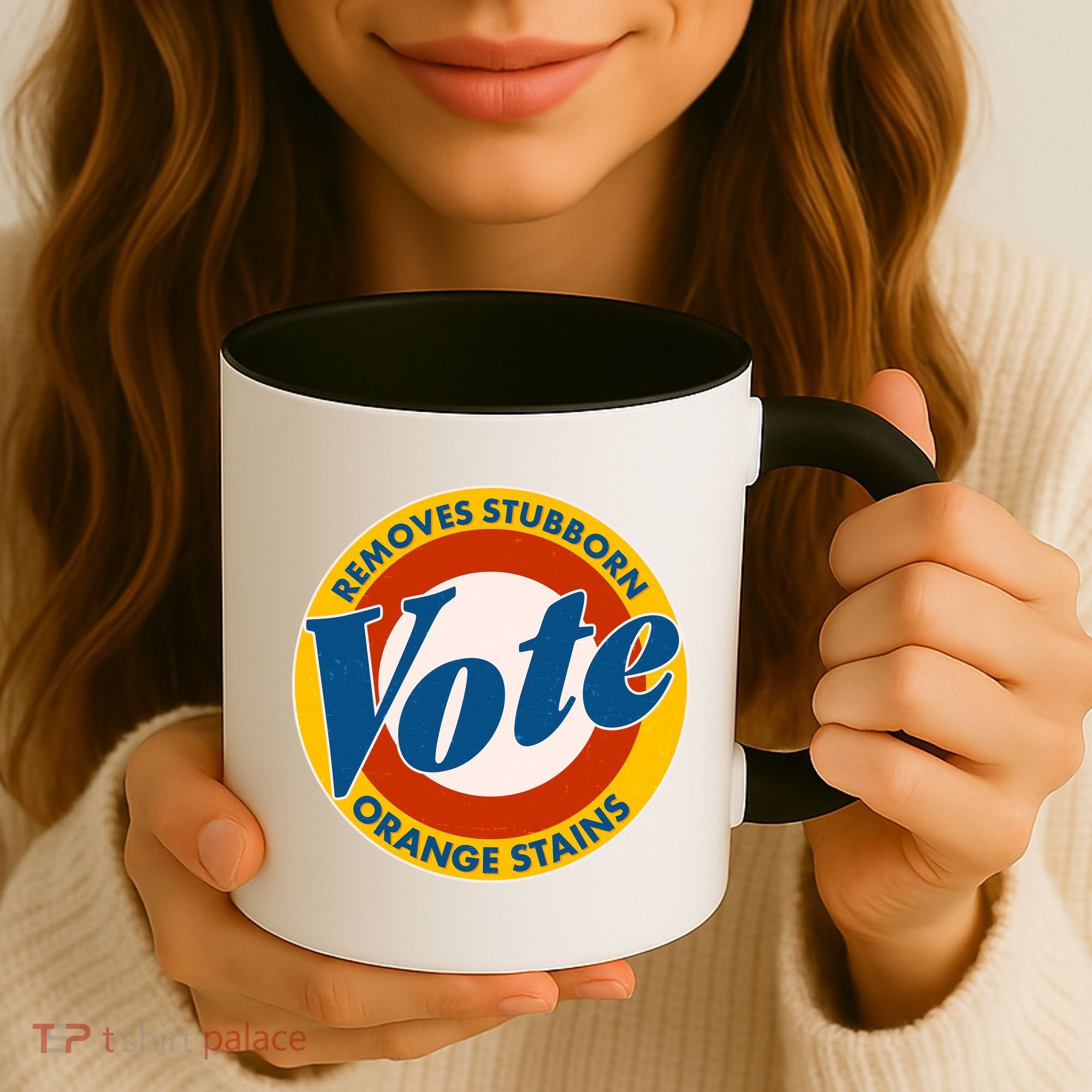 Funny VOTE Removes Stubborn Orange Stains Coffee Mug