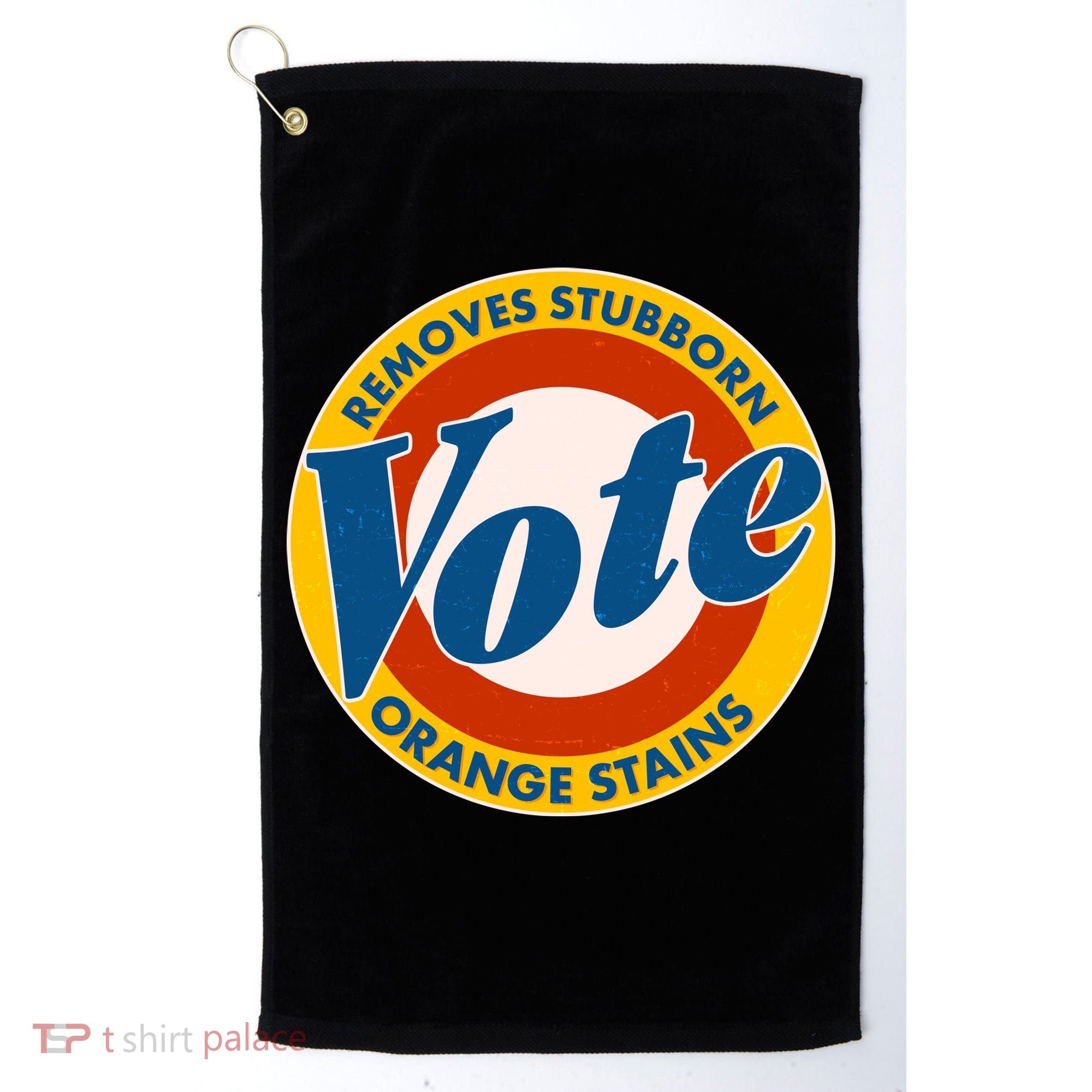 Funny VOTE Removes Stubborn Orange Stains Golf Towel