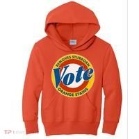 Funny VOTE Removes Stubborn Orange Stains Kids Hoodie thumb 0