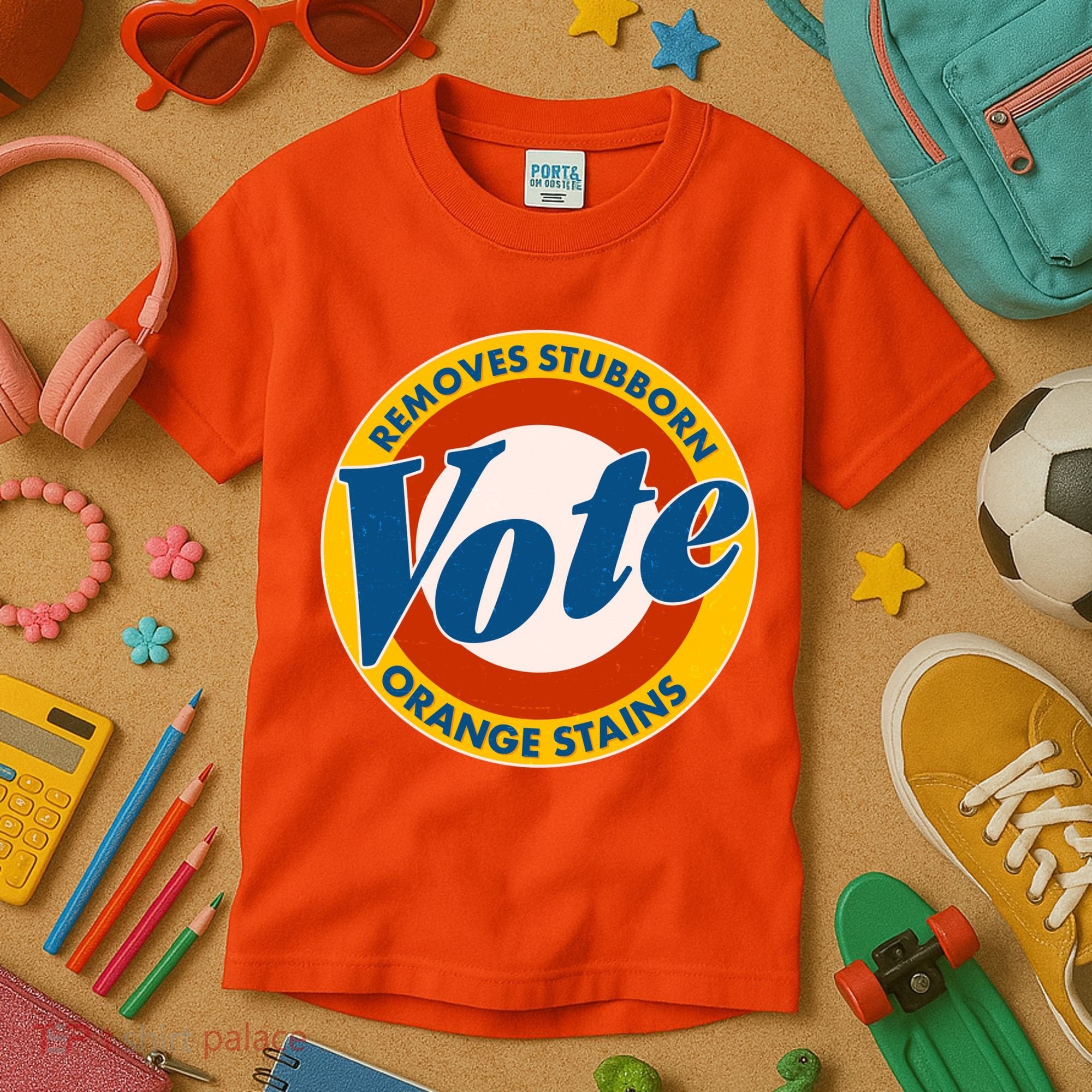 Funny VOTE Removes Stubborn Orange Stains Kids T-Shirt