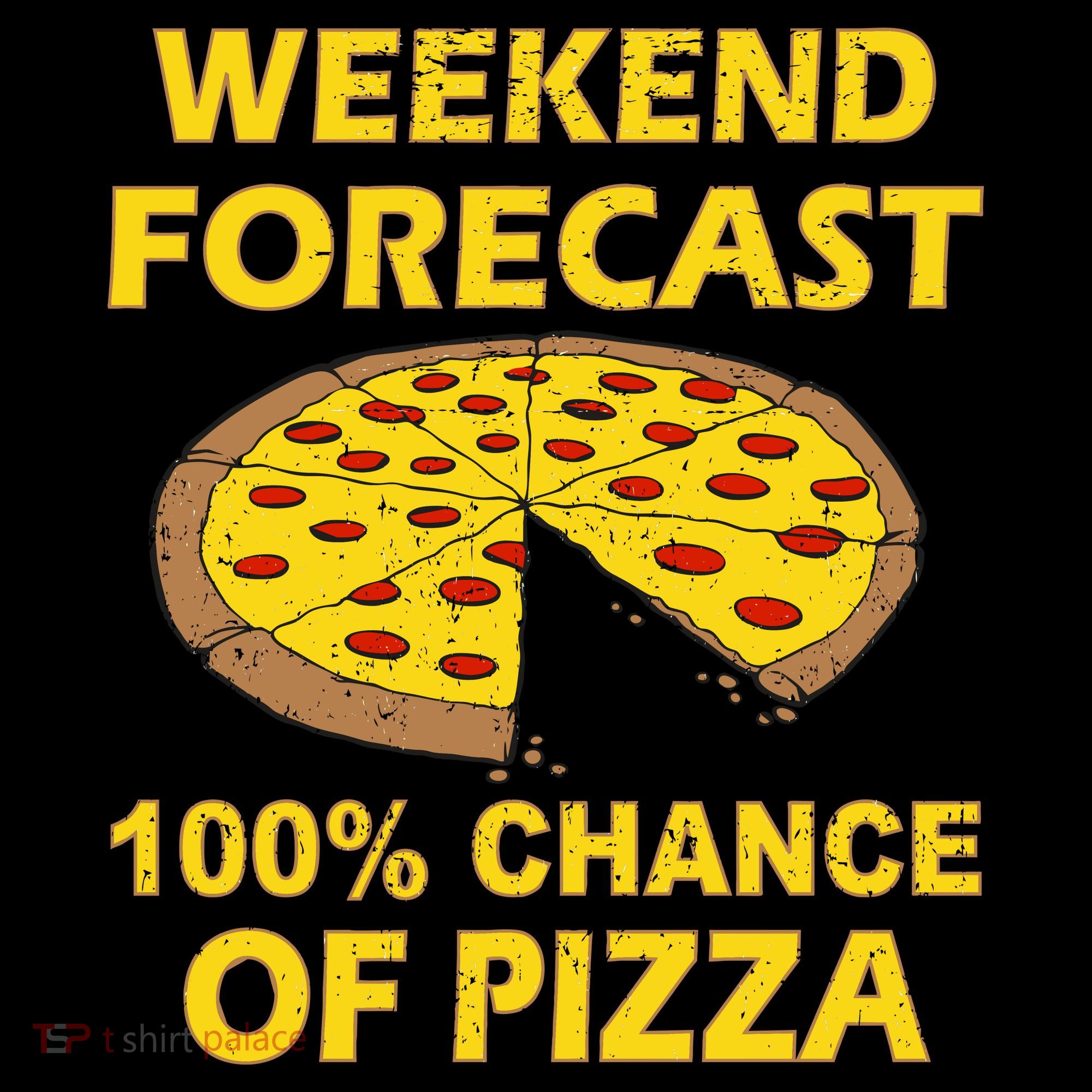 Funny Weekend Forecast 100 Percent Chance Of Pizza Women's Hoodie