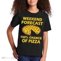 Funny Weekend Forecast 100 Percent Chance Of Pizza Kids T-Shirt thumb 2