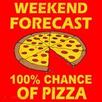 Funny Weekend Forecast 100 Percent Chance Of Pizza Santa Hat thumb 1