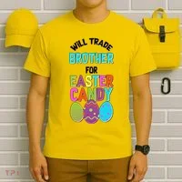 Funny Will Trade Brother For Easter Candy T-Shirt thumb 6