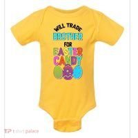 Funny Will Trade Brother For Easter Candy Baby Bodysuit thumb 0