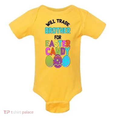Funny Will Trade Brother For Easter Candy Baby Bodysuit
