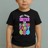 Funny Will Trade Sister For Easter Candy Toddler T-Shirt thumb 2