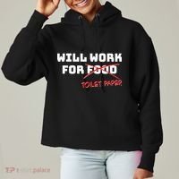 Funny Will Work For Toilet Paper Ladies Heavyweight Boxy Pullover Hoodie thumb 0