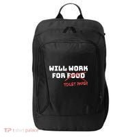 Funny Will Work For Toilet Paper City Backpack thumb 0