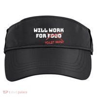 Funny Will Work For Toilet Paper Adult Drive Performance Visor thumb 0