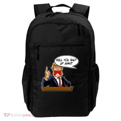 Funny Will You Shut Up Man Biden vs Trump Debate Comic Backpack