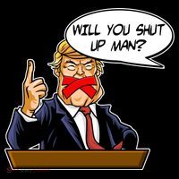 Funny Will You Shut Up Man Biden vs Trump Debate Comic Backpack thumb 2