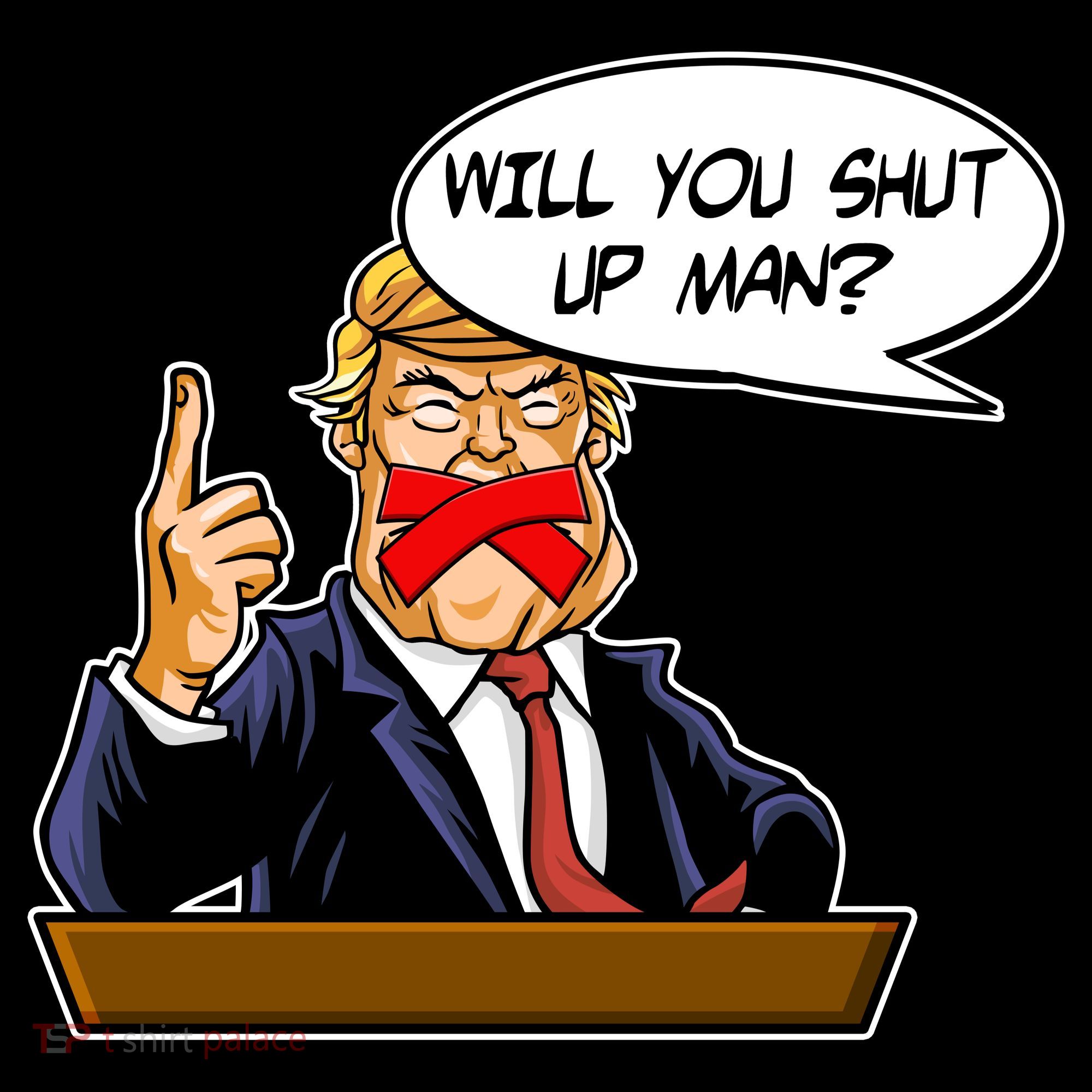 Funny Will You Shut Up Man Biden vs Trump Debate Comic Backpack