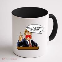 Funny Will You Shut Up Man Biden vs Trump Debate Comic Coffee Mug thumb 1