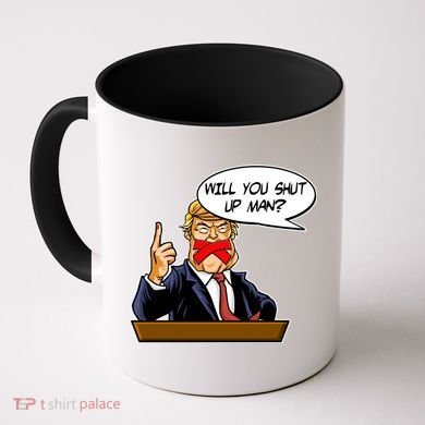 Funny Will You Shut Up Man Biden vs Trump Debate Comic Coffee Mug