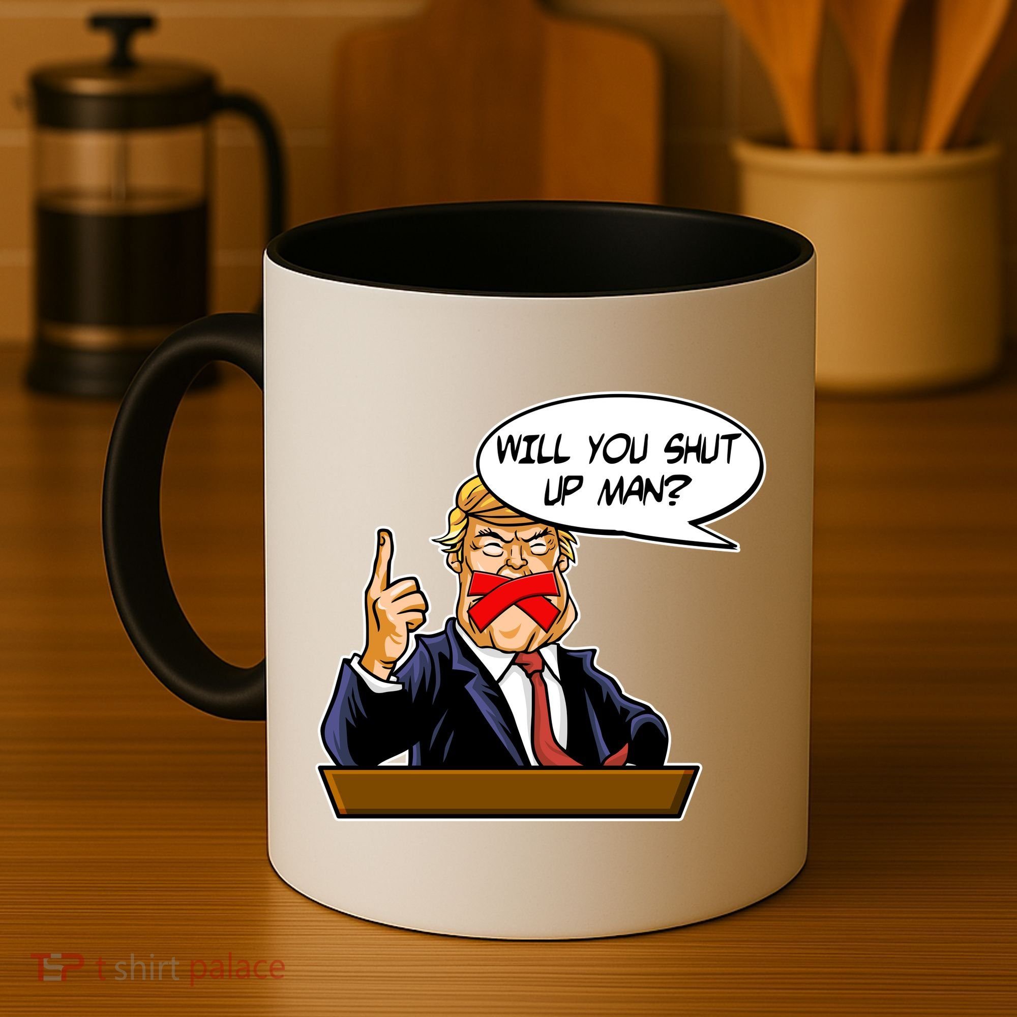 Funny Will You Shut Up Man Biden vs Trump Debate Comic Coffee Mug