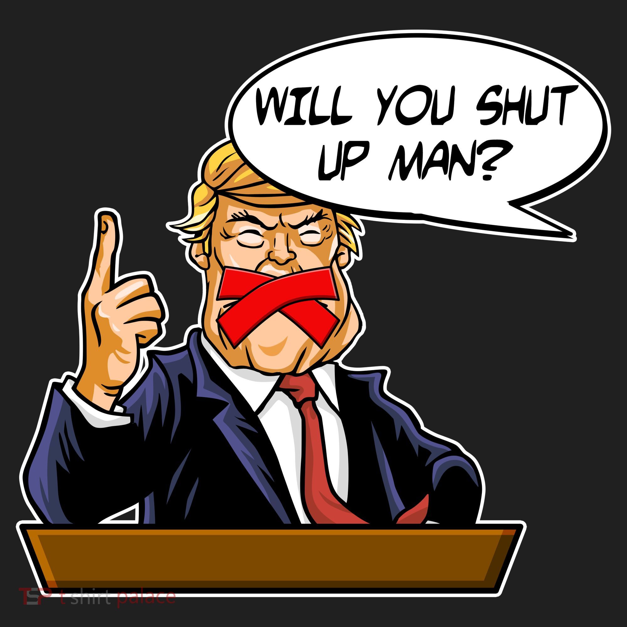Funny Will You Shut Up Man Biden vs Trump Debate Comic Tumbler