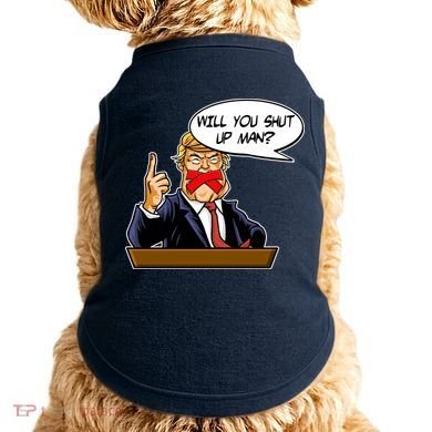 Funny Will You Shut Up Man Biden vs Trump Debate Comic Doggie Tank
