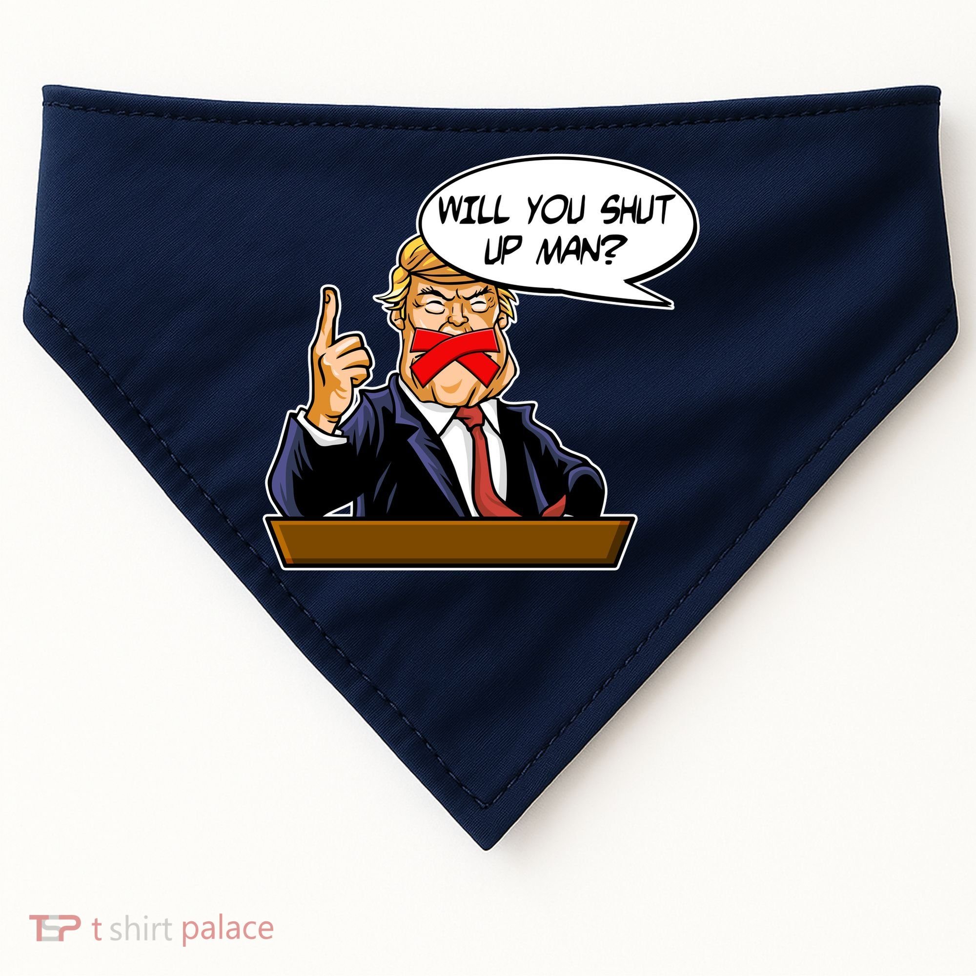 Funny Will You Shut Up Man Biden vs Trump Debate Comic USA-Made Doggie Bandana