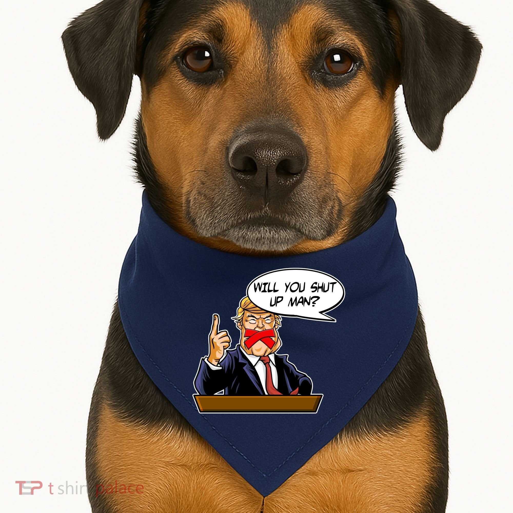 Funny Will You Shut Up Man Biden vs Trump Debate Comic USA-Made Doggie Bandana