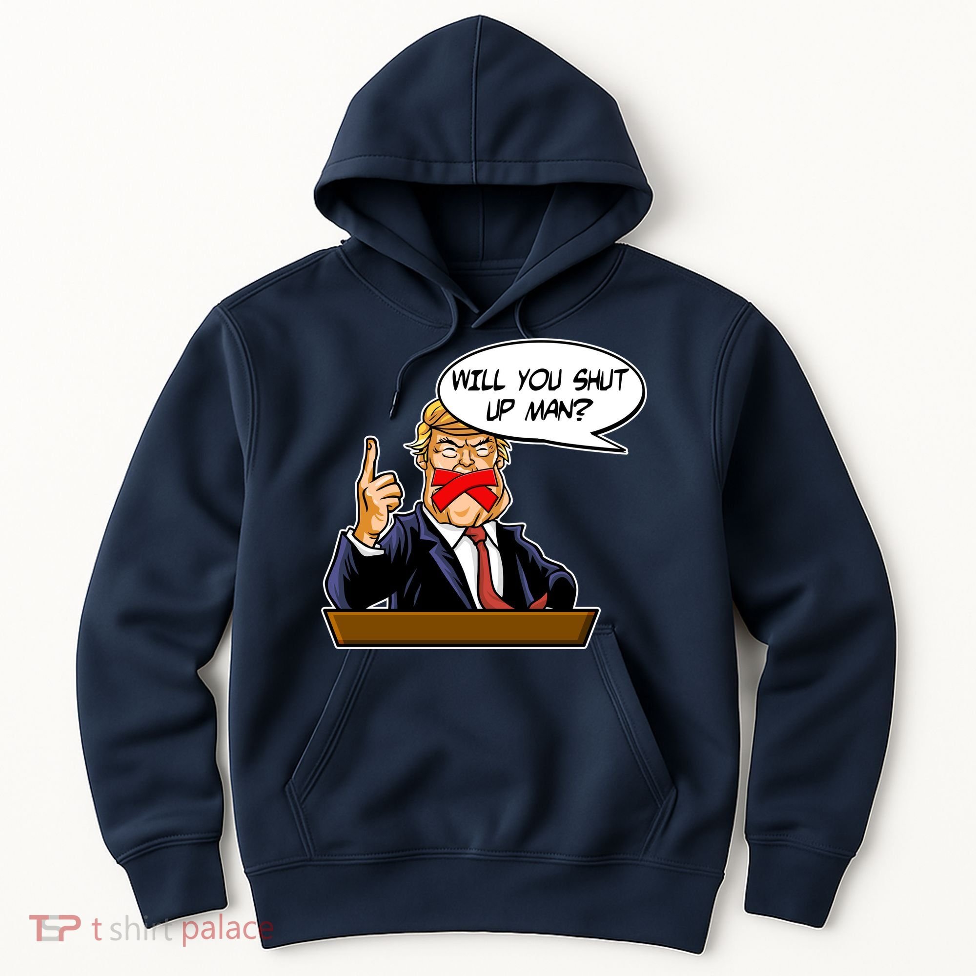 Funny Will You Shut Up Man Biden vs Trump Debate Comic Hoodie