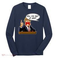 Funny Will You Shut Up Man Biden vs Trump Debate Comic Long Sleeve Shirt thumb 0