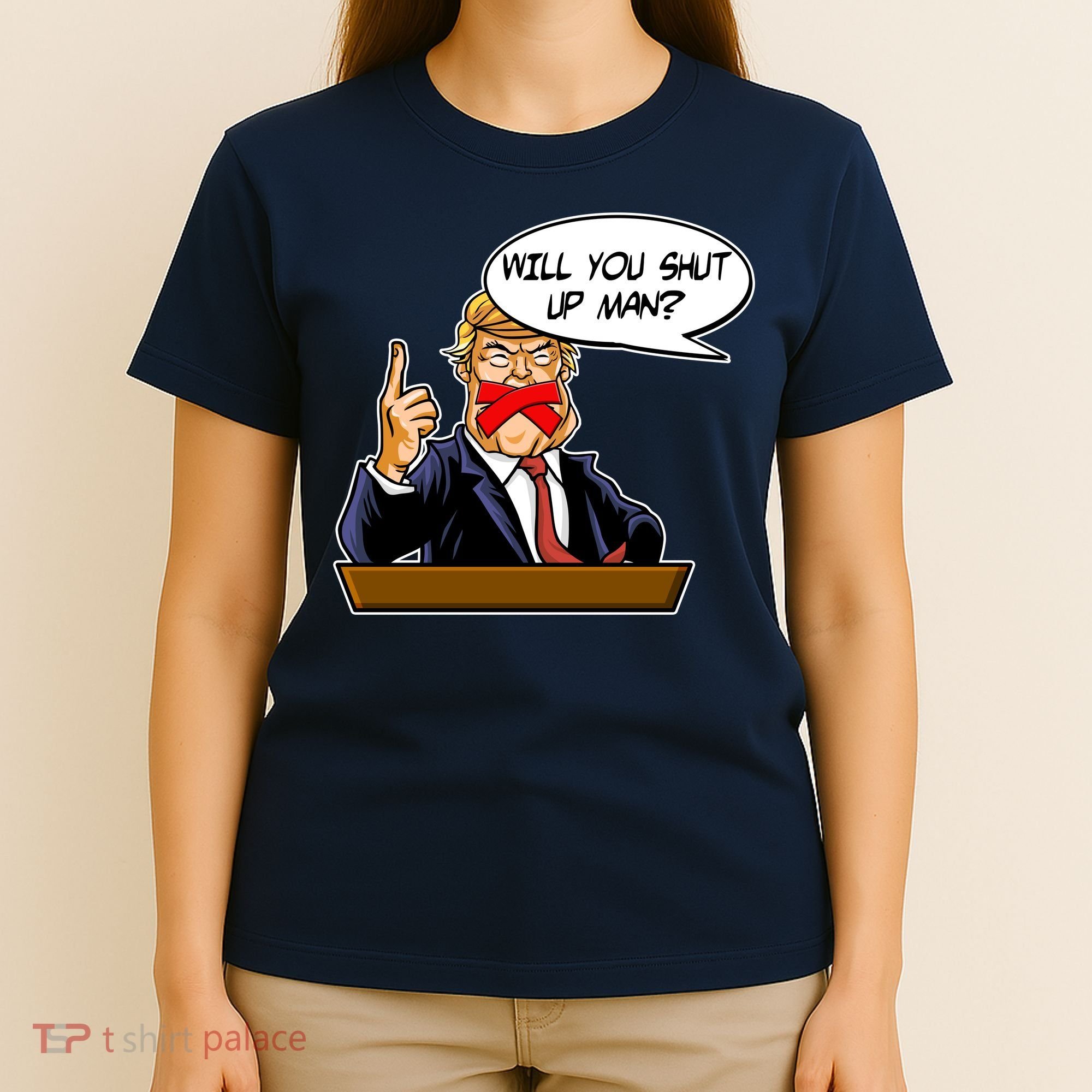 Funny Will You Shut Up Man Biden vs Trump Debate Comic T-Shirt