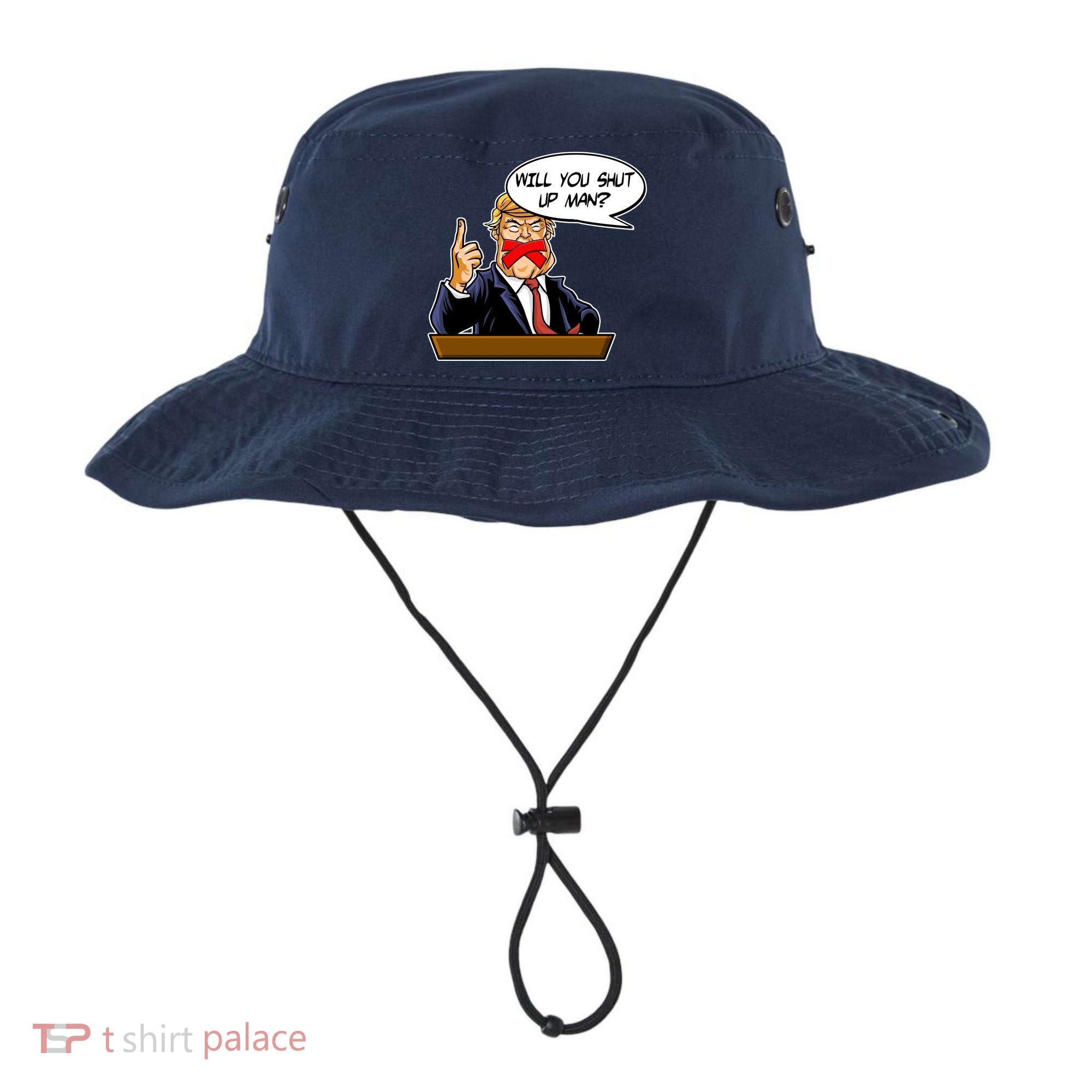 Funny Will You Shut Up Man Biden vs Trump Debate Comic Bucket Hat