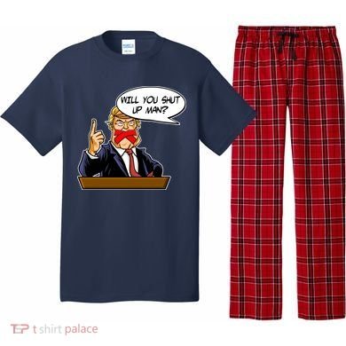Funny Will You Shut Up Man Biden vs Trump Debate Comic Pajama Set