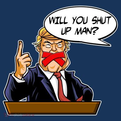 Funny Will You Shut Up Man Biden vs Trump Debate Comic Baby Long Sleeve Bodysuit