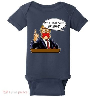 Funny Will You Shut Up Man Biden vs Trump Debate Comic Baby Bodysuit