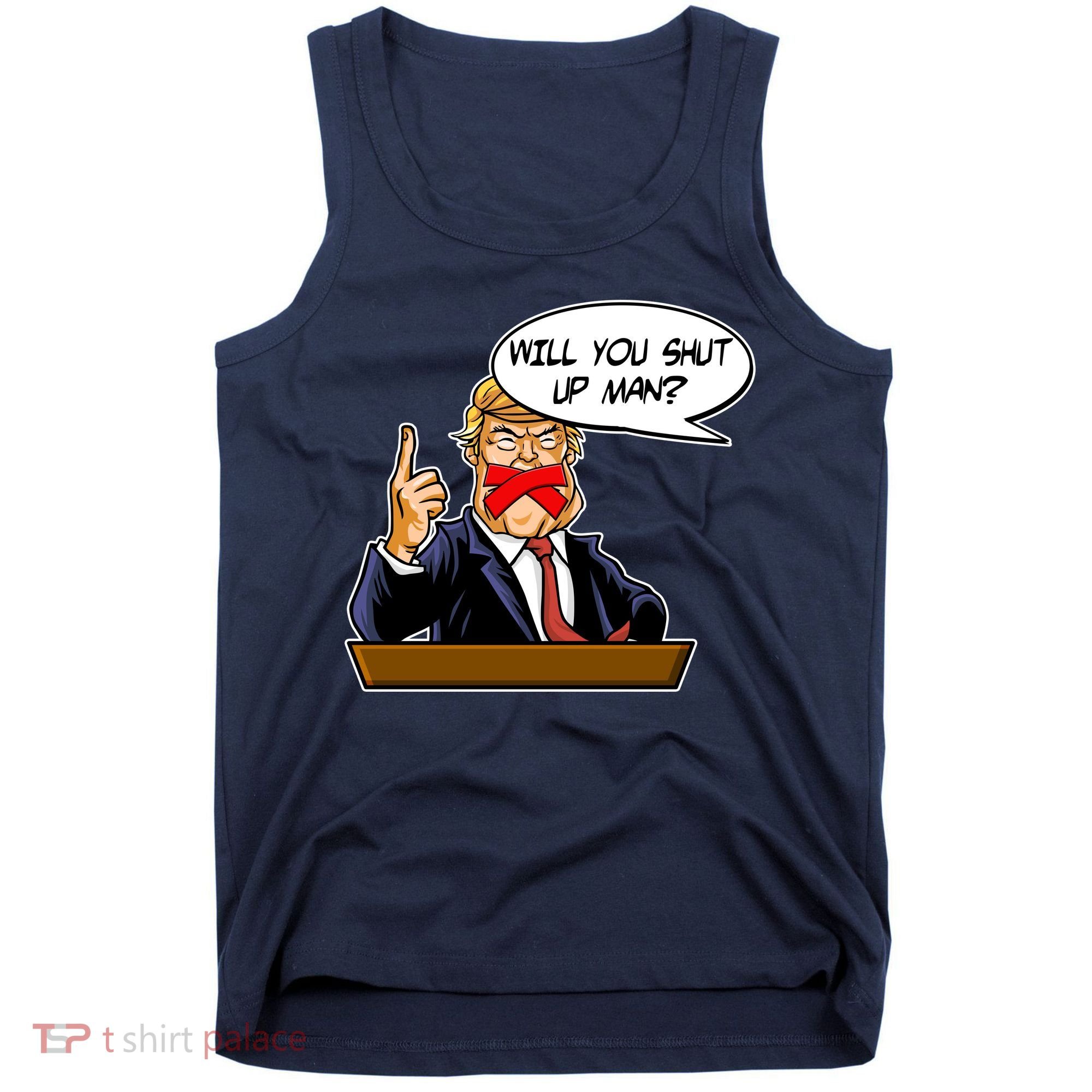 Funny Will You Shut Up Man Biden vs Trump Debate Comic Tank Top