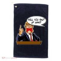 Funny Will You Shut Up Man Biden vs Trump Debate Comic Golf Towel thumb 0