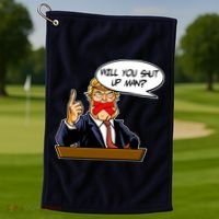Funny Will You Shut Up Man Biden vs Trump Debate Comic Golf Towel thumb 1