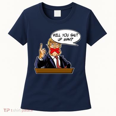 Funny Will You Shut Up Man Biden vs Trump Debate Comic Women's T-Shirt