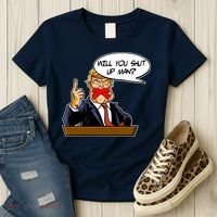 Funny Will You Shut Up Man Biden vs Trump Debate Comic Women's T-Shirt thumb 3
