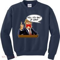 Funny Will You Shut Up Man Biden vs Trump Debate Comic Kids Sweatshirt thumb 0