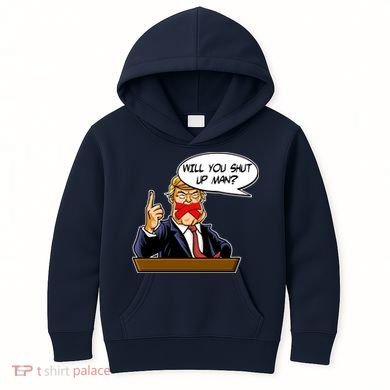 Funny Will You Shut Up Man Biden vs Trump Debate Comic Kids Hoodie