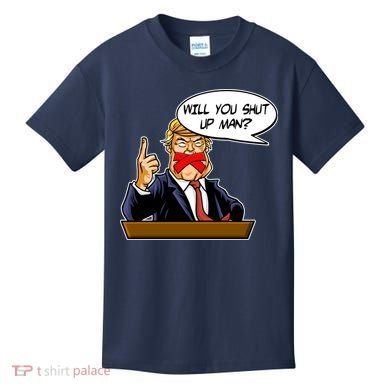 Funny Will You Shut Up Man Biden vs Trump Debate Comic Kids T-Shirt