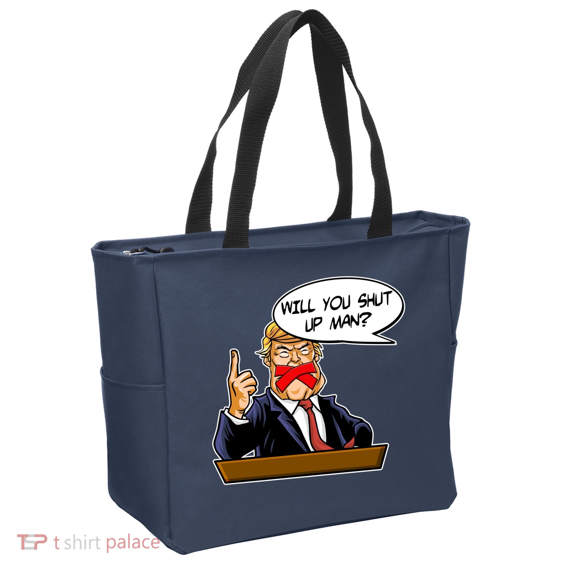 Funny Will You Shut Up Man Biden vs Trump Debate Comic Tote Bag