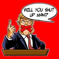 Funny Will You Shut Up Man Biden vs Trump Debate Comic Santa Hat thumb 1