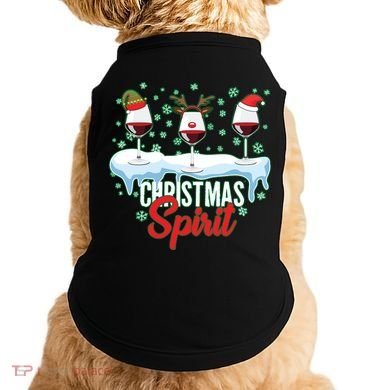 Funny Wine Christmas Spirit Doggie Tank