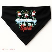 Funny Wine Christmas Spirit USA-Made Doggie Bandana thumb 0