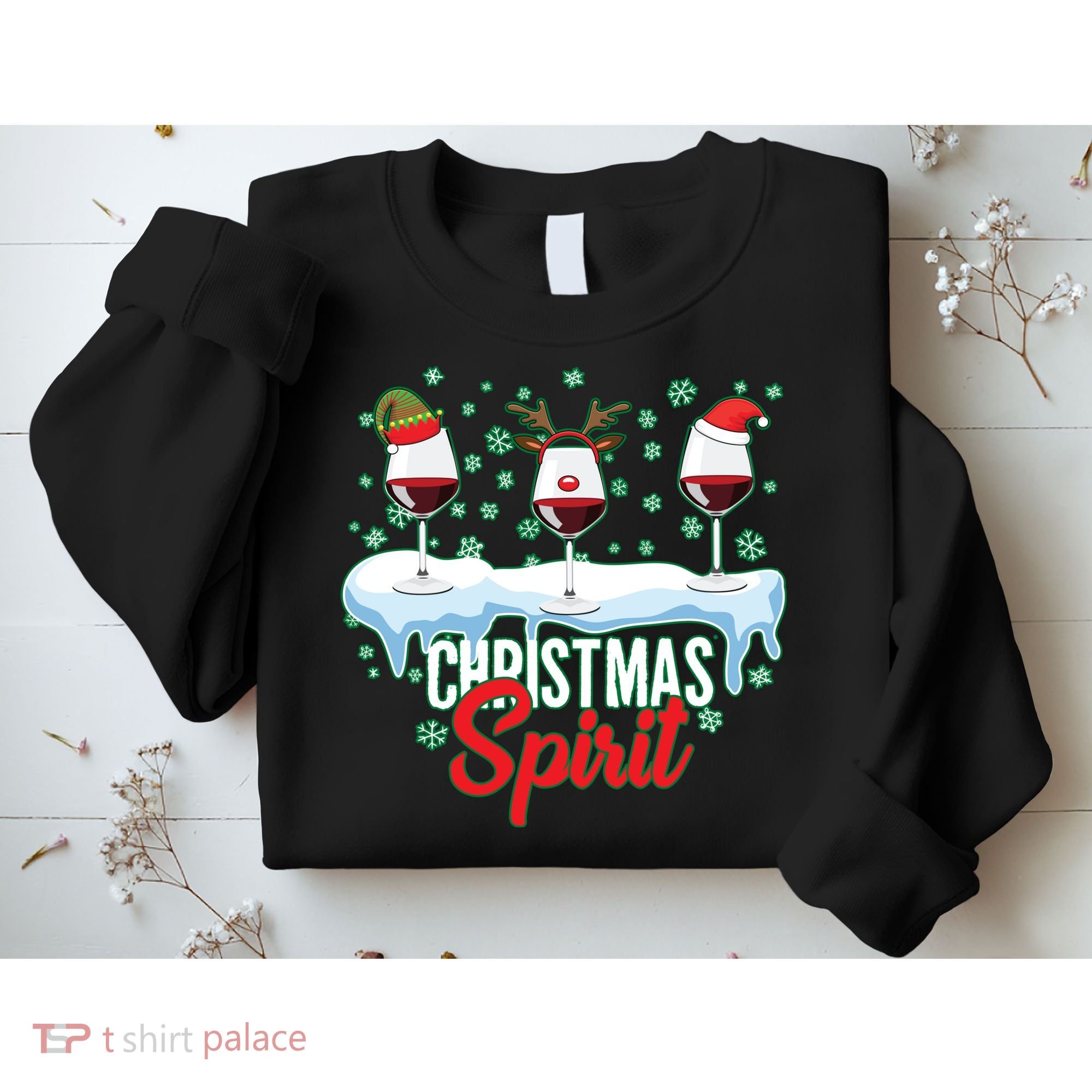 Funny Wine Christmas Spirit Sweatshirt