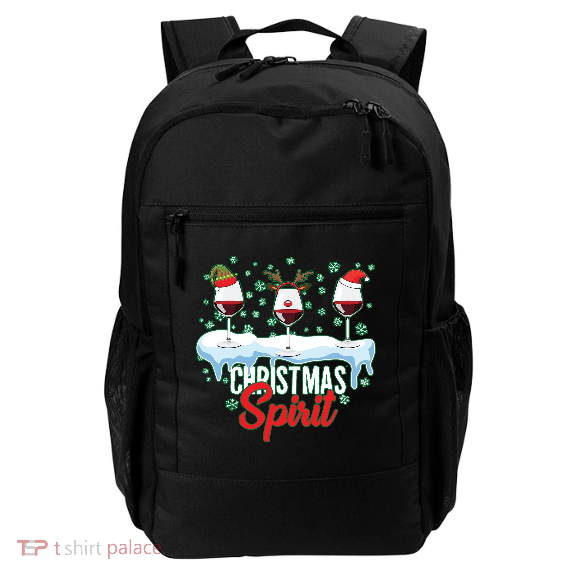 Funny Wine Christmas Spirit Backpack