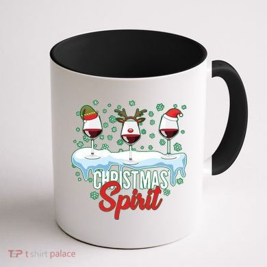 Funny Wine Christmas Spirit Coffee Mug back