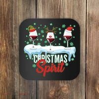 Funny Wine Christmas Spirit Coaster thumb 0
