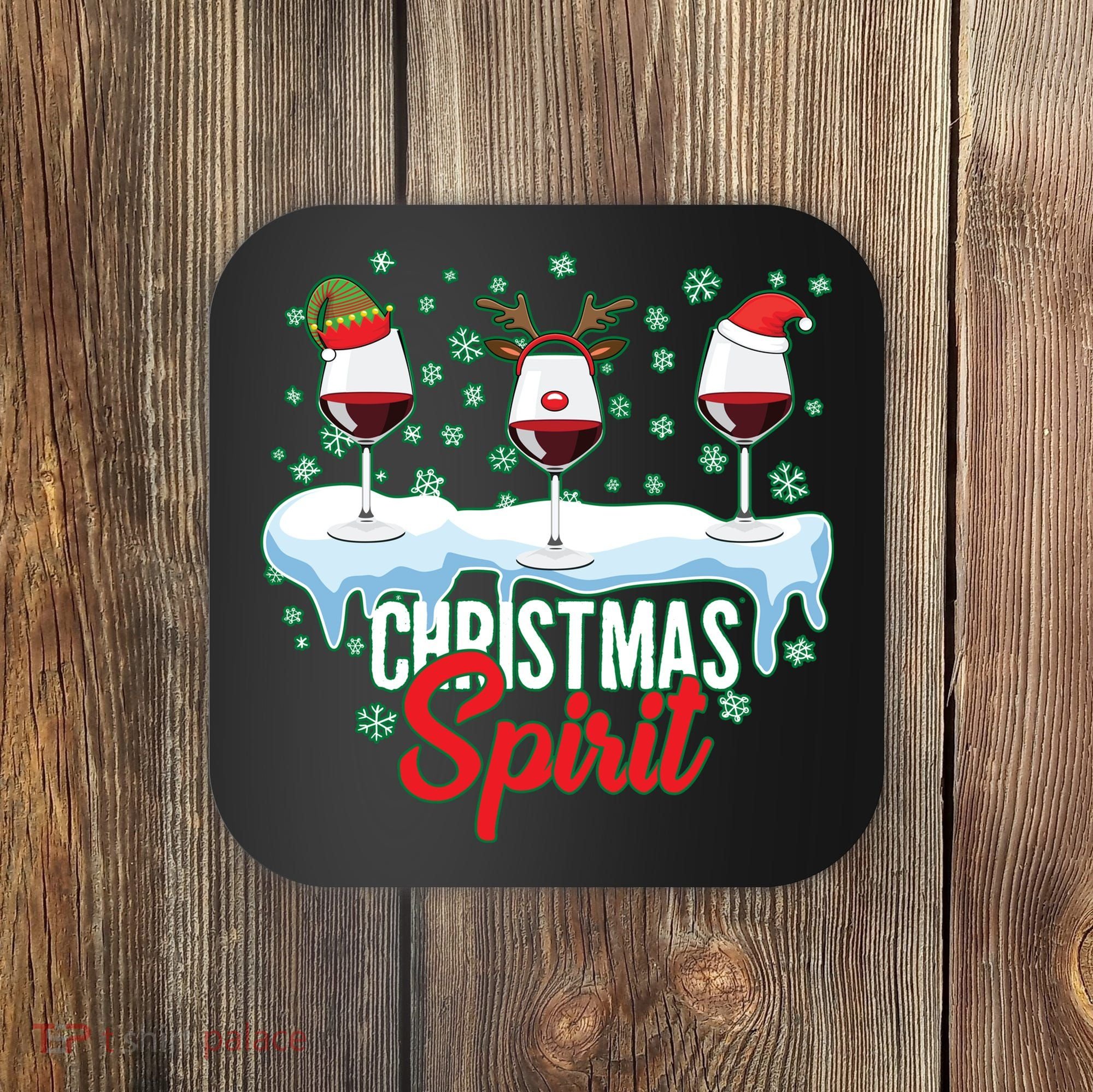 Funny Wine Christmas Spirit Coaster