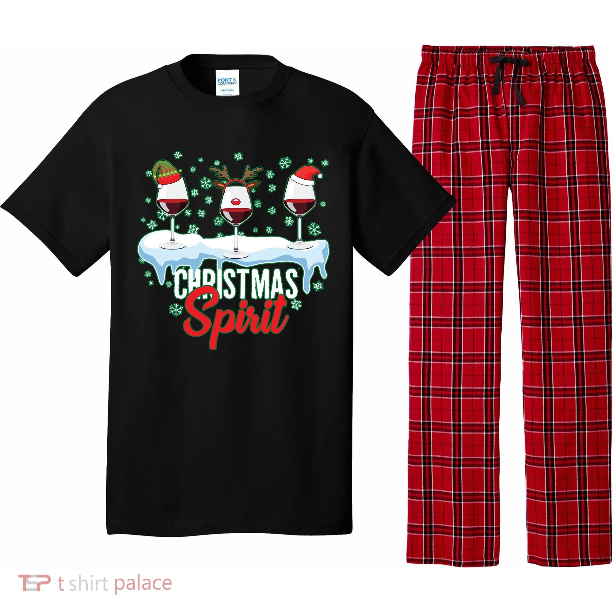 Funny Wine Christmas Spirit Pajama Set