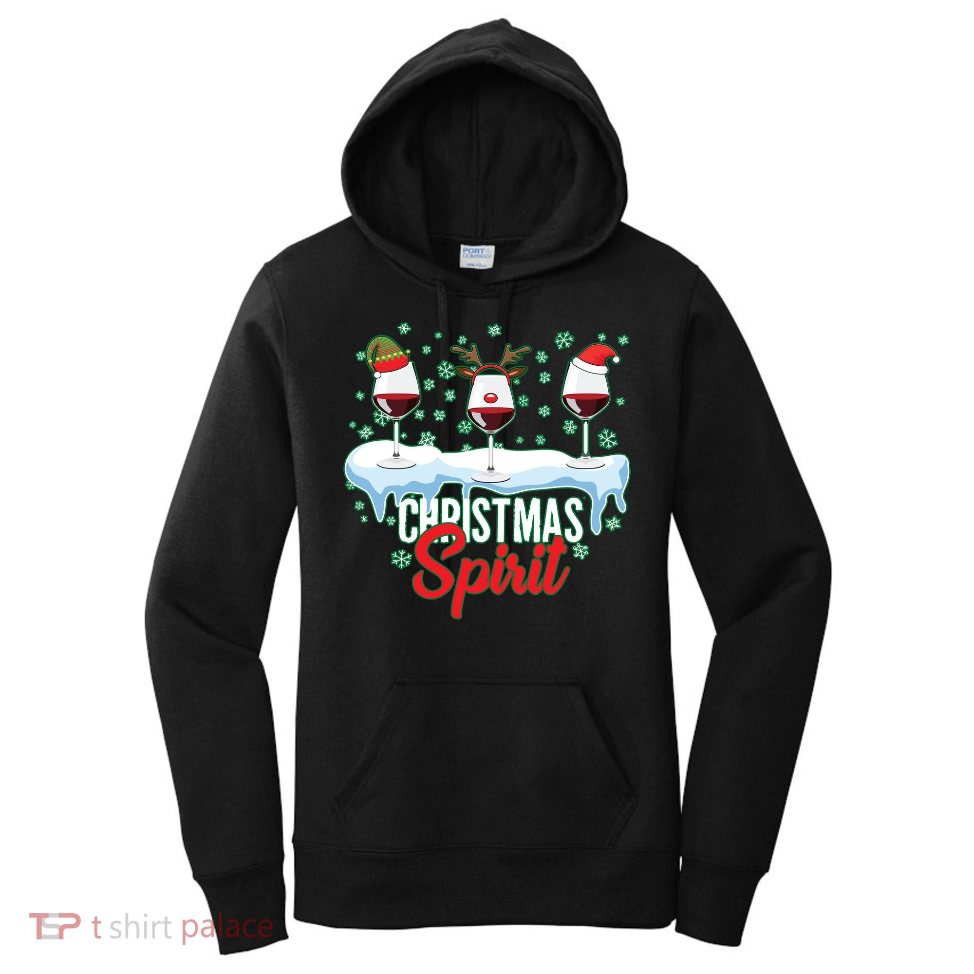 Funny Wine Christmas Spirit Women's Hoodie